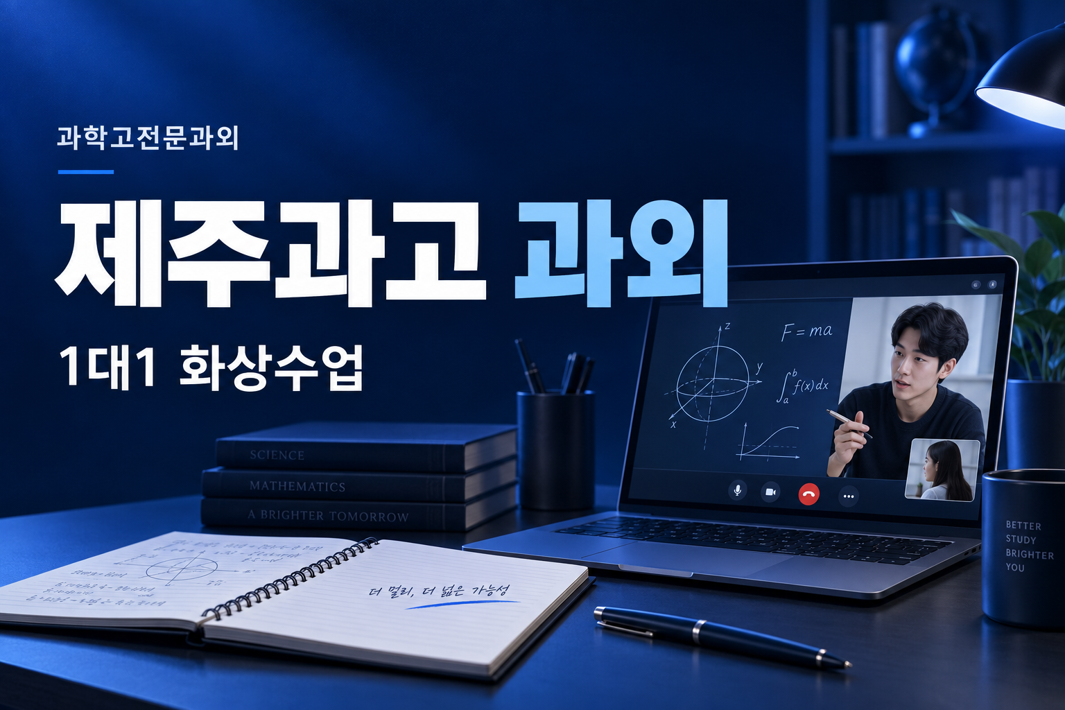 제주과고 과외 대표 이미지: 화면 너머에서도 풀이 과정이 보이는 수업